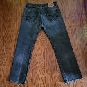 Levis 501 Button Fly Black Jeans 33x32